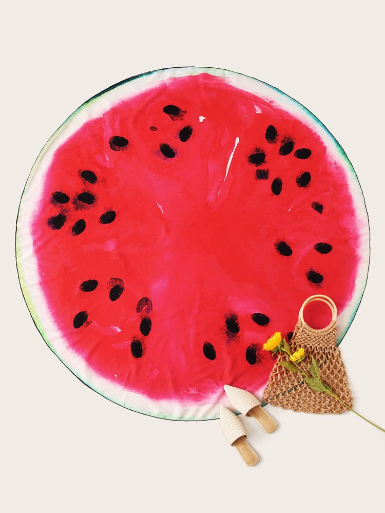 Watermelon Round Beach Blanket | SHEIN