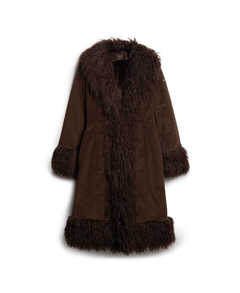 Faux Fur Lined Longline Afghan Coat | Superdry (UK)