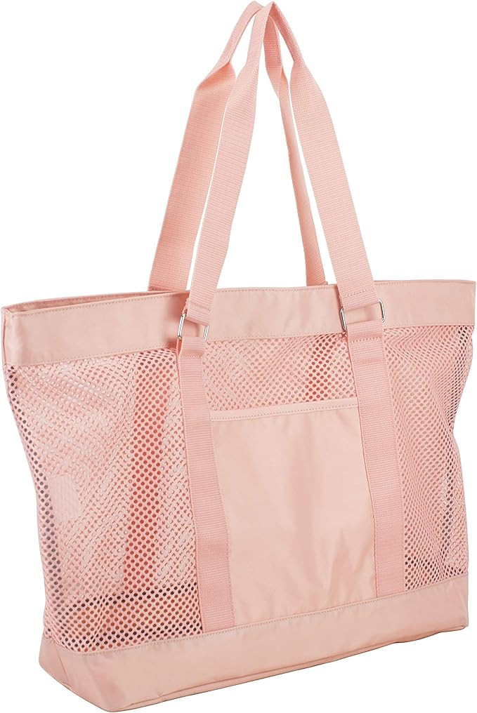 Eastsport Mesh Tote Beach Bag, Blush | Amazon (US)