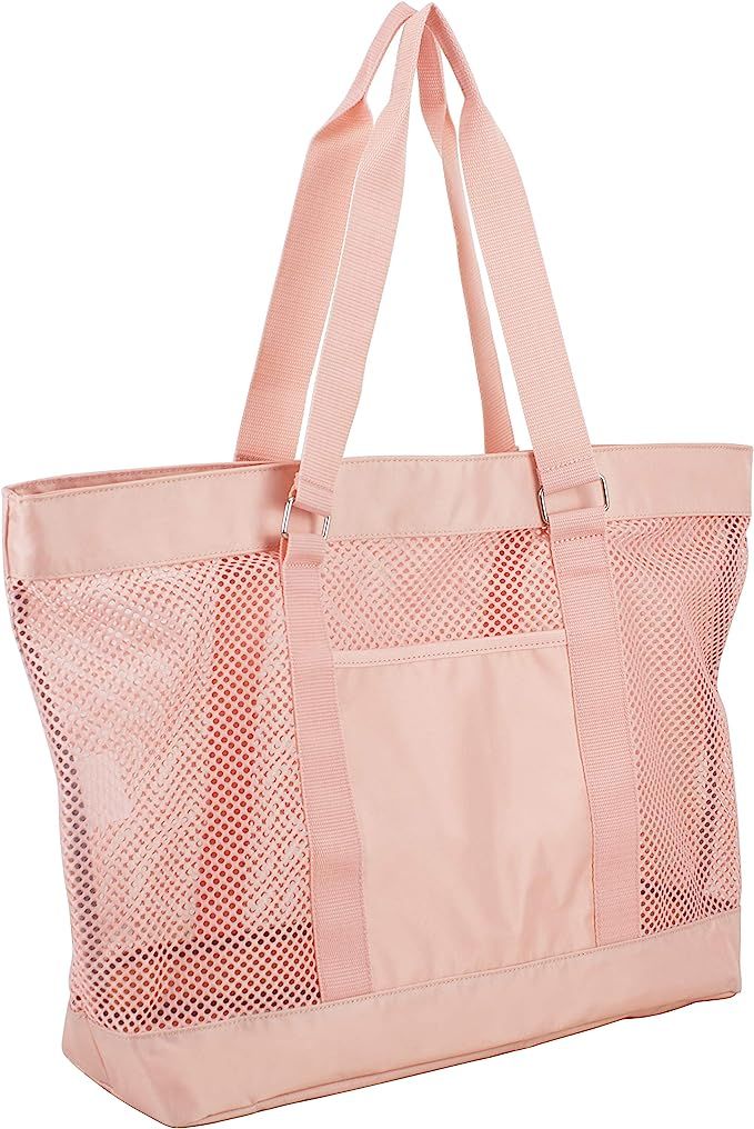 Eastsport Mesh Tote Beach Bag, Blush | Amazon (US)