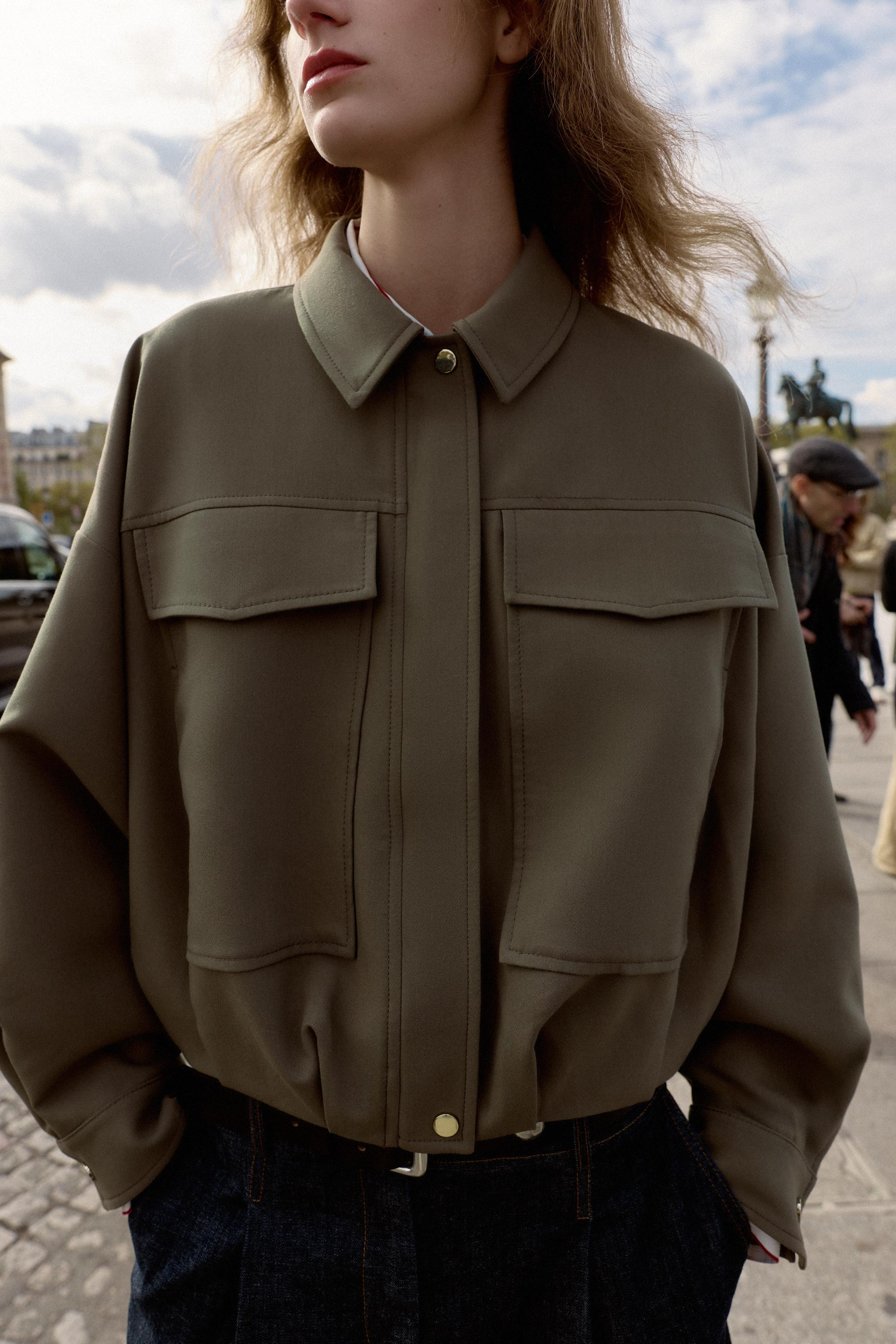 PLEATED HEM BOMBER JACKET | Zara UK