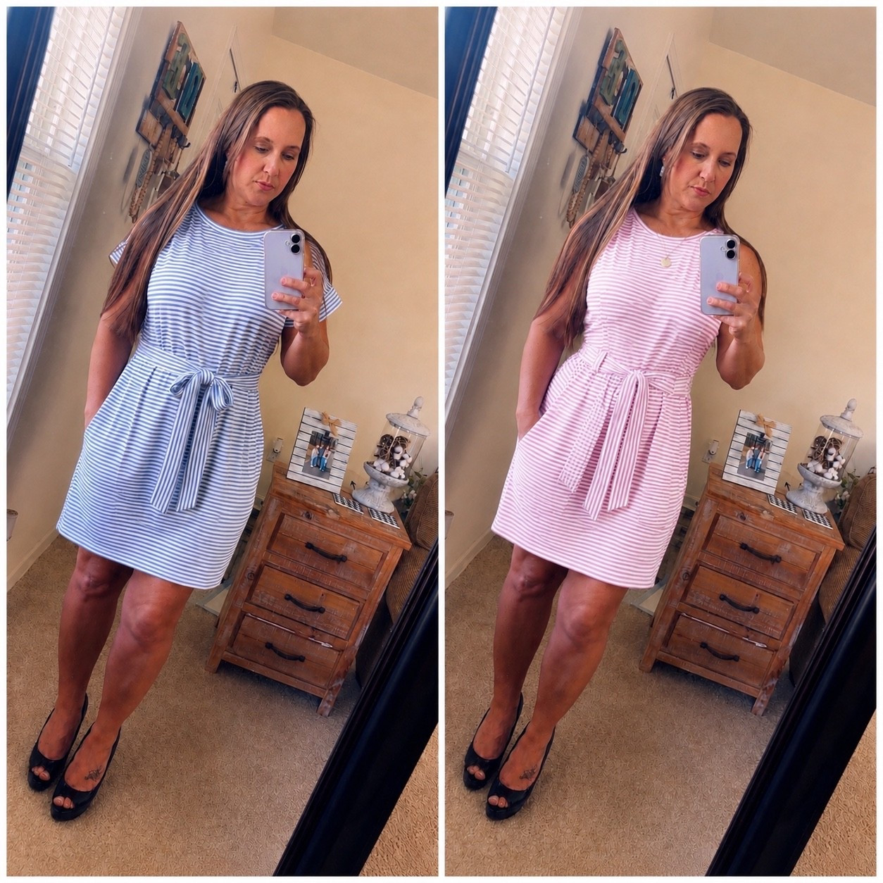 POV: you just found the easiest throw-on-and-go dress for summer 💙🩷✨
Comfy, flattering, has pockets and comes in the cutest stripes… say less. Perfect for brunch, errands, vacation, or everyday mom life without sacrificing style.

Which color are you grabbing first — blue or pink?! 👀👇 Other color options to choose from as well. 

🛍️ Tap the link to shop before these sell out! #SummerStyle #EverydayFashion #CasualChic #OOTD #TargetStyle

#LTKWorkwear #LTKootd #LTKOver40