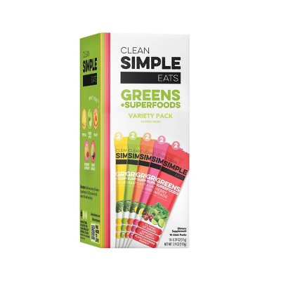Clean Simple Eats Greens Powder Sticks - Variety Pack - 3.9oz/10ct | Target