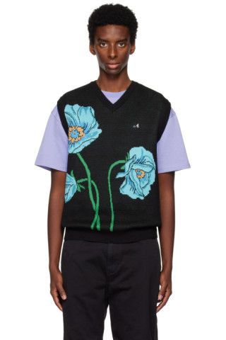 Awake NY - Black Floral Vest | SSENSE