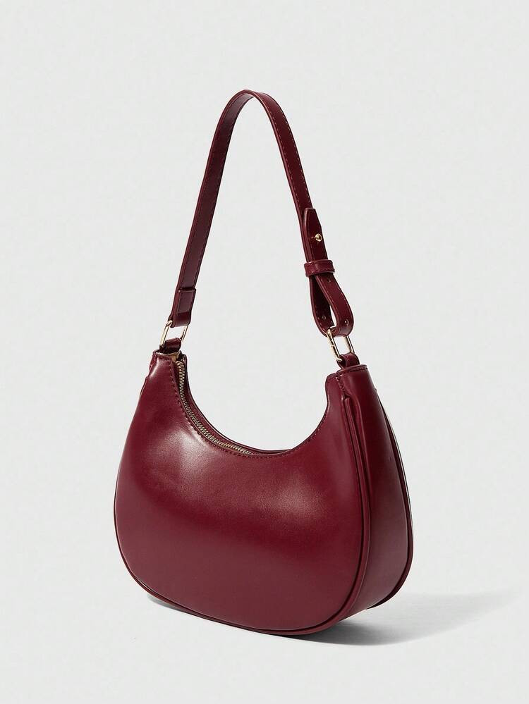 New Fashionable Minimalist Elegant Crescent Glossy Casual Classic Versatile Daily Commute Detachable Shoulder Crossbody Bag | SHEIN