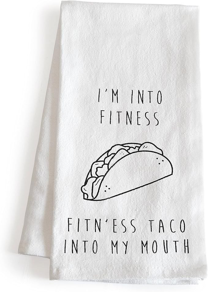 I'm Into Fitness Taco Kitchen Towel 18x24 Inch, Fitness Taco Towel, Fitness Taco Dish Towel, Kitc... | Amazon (US)