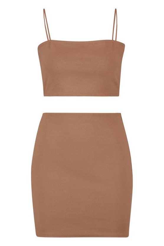 Strappy Crop And Mini Skirt Two-Piece Set | Boohoo.com (US & CA)
