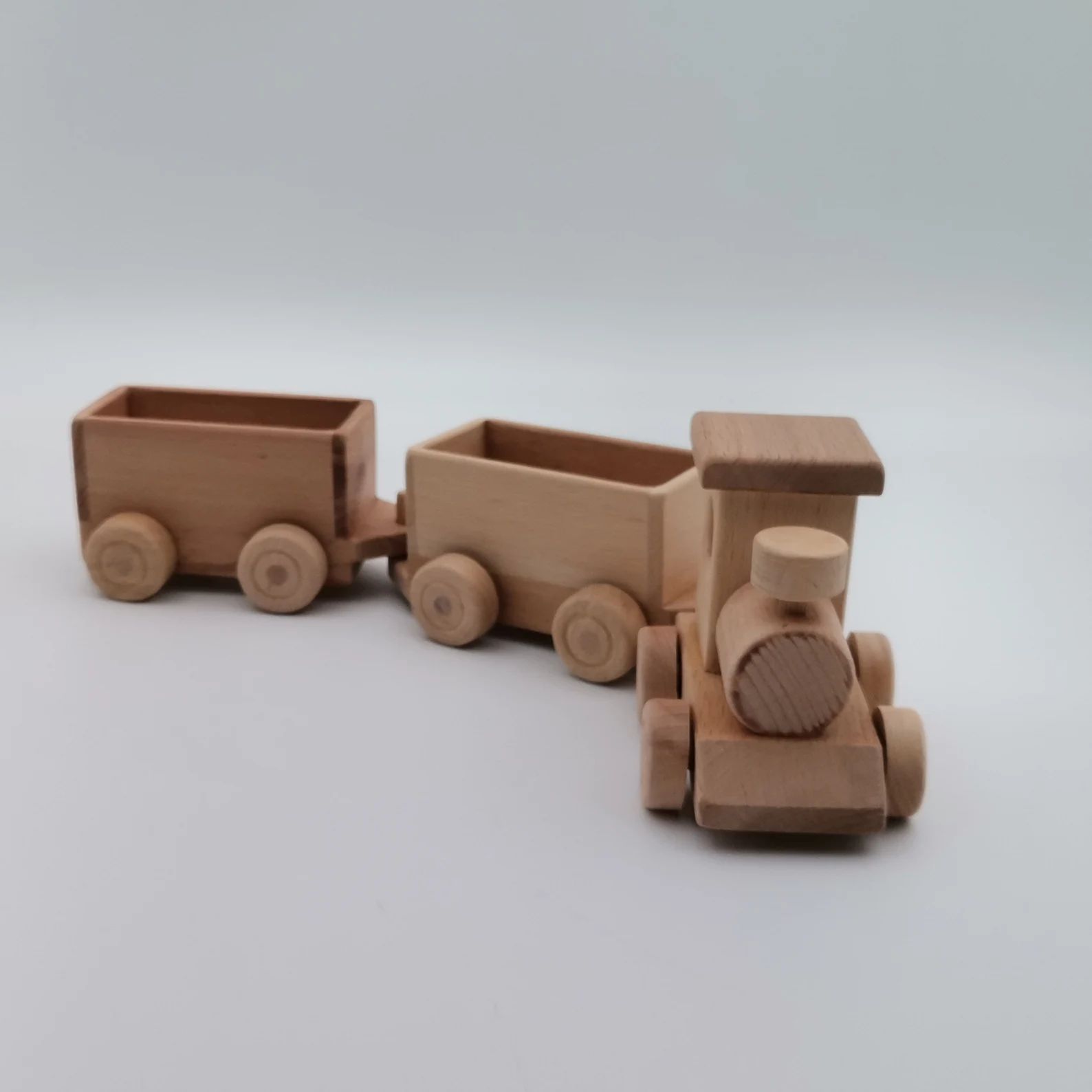 Wooden Toy Train Set With Trailerlocomotive Train Toytoddler Push Toynursery Natural Wood Toy Dec... | Etsy (US)