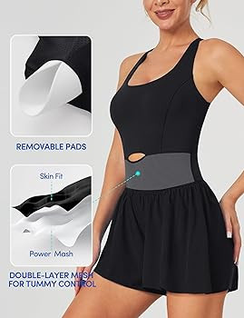 IUGA Workout Romper Tummy Control Padded Athletic Romper with Built in Shorts Running Onesie for ... | Amazon (US)