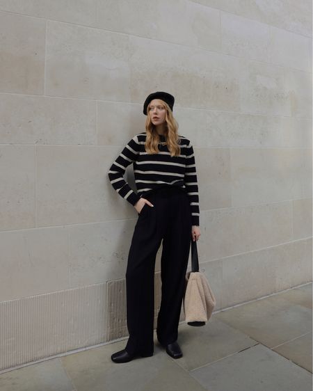 Can’t beat a striped knit and a cute fluffy bag 🐏 

#LTKunder100 #LTKstyletip #LTKSeasonal