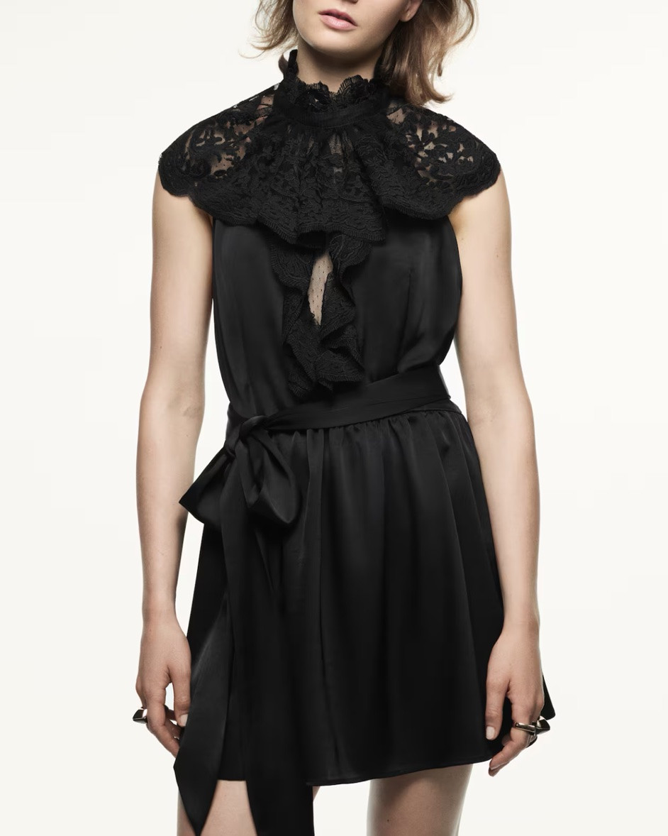 Lace collar black halter dress

#LTKSeasonal