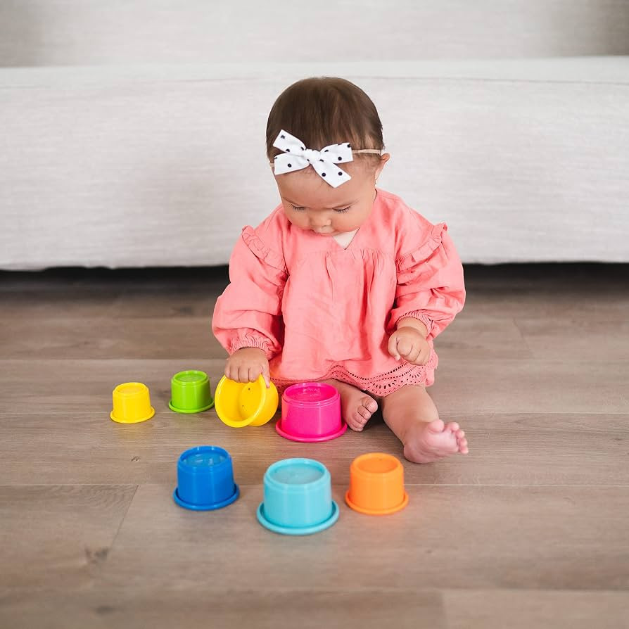 The First Years Stack & Count Stacking Cups - Colorful Baby Stacking Water Toys Set - Stackable C... | Amazon (US)