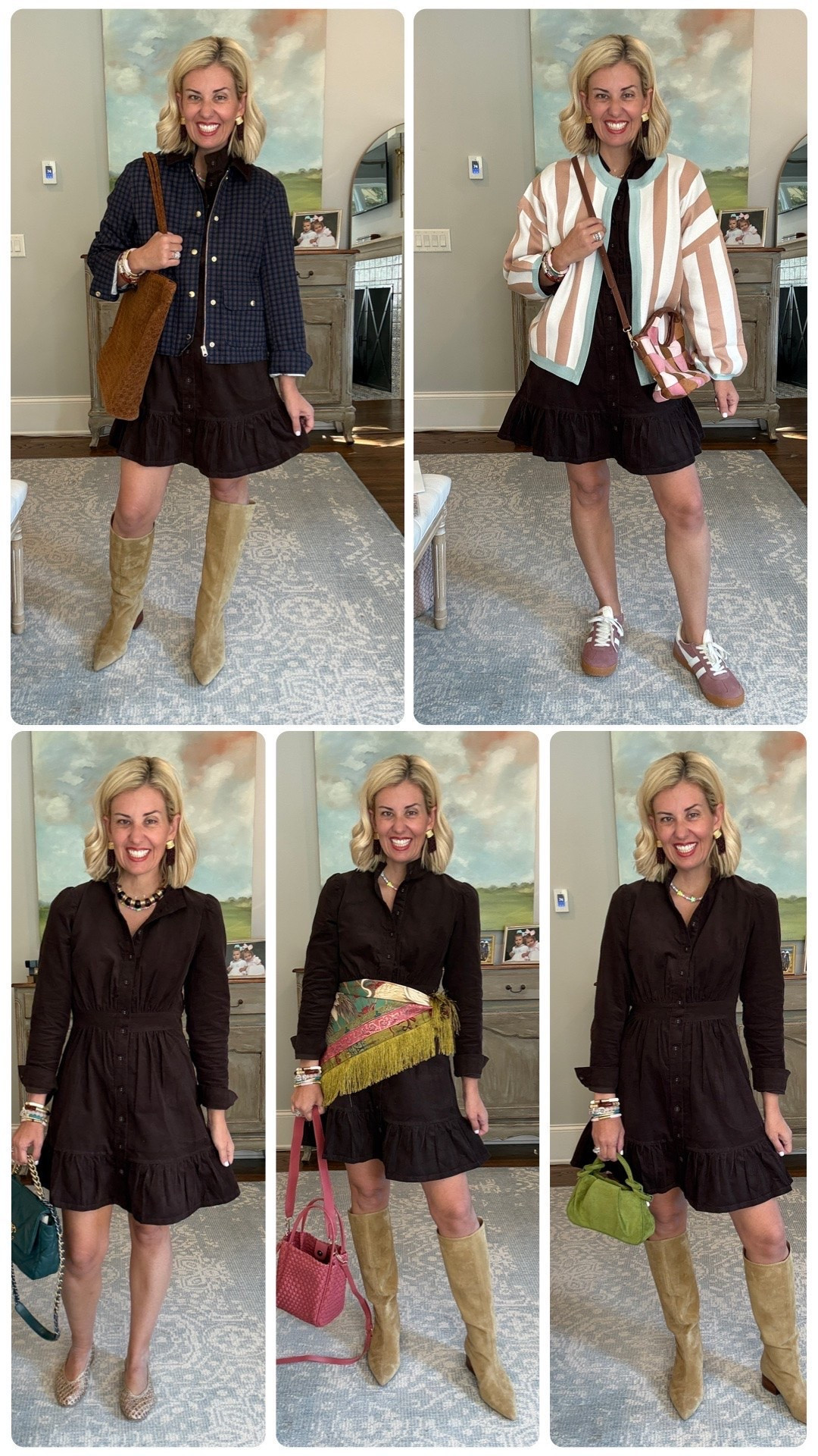 Avara dress we are styling all the ways! 
Sizing:
Dress - small
Cardigan & Jacket - xs
Boots - 38 tts 
Sneakers - 8 tts
Flats - 7.5 (sized down) 

Codes:
Avara - mixandmatch15
Allie + Bess - Catherine20

#LTKOver40 #LTKSeasonal #LTKdayinmylife