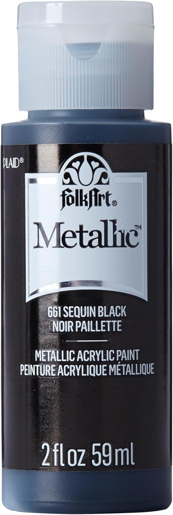 FolkArt Acrylic Metallic Paint, 2 Fl Oz (Pack of 1), Sequin Black | Amazon (US)