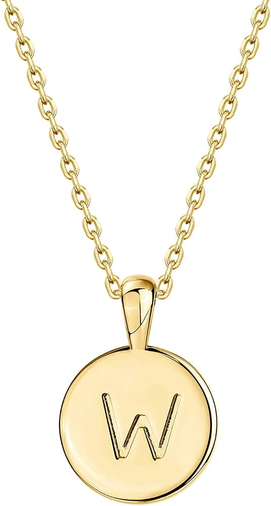 PAVOI 14K Gold Plated Initial Letter Pendant Necklace for Women | Gold Alphabetical Initial Necklace | Amazon (US)