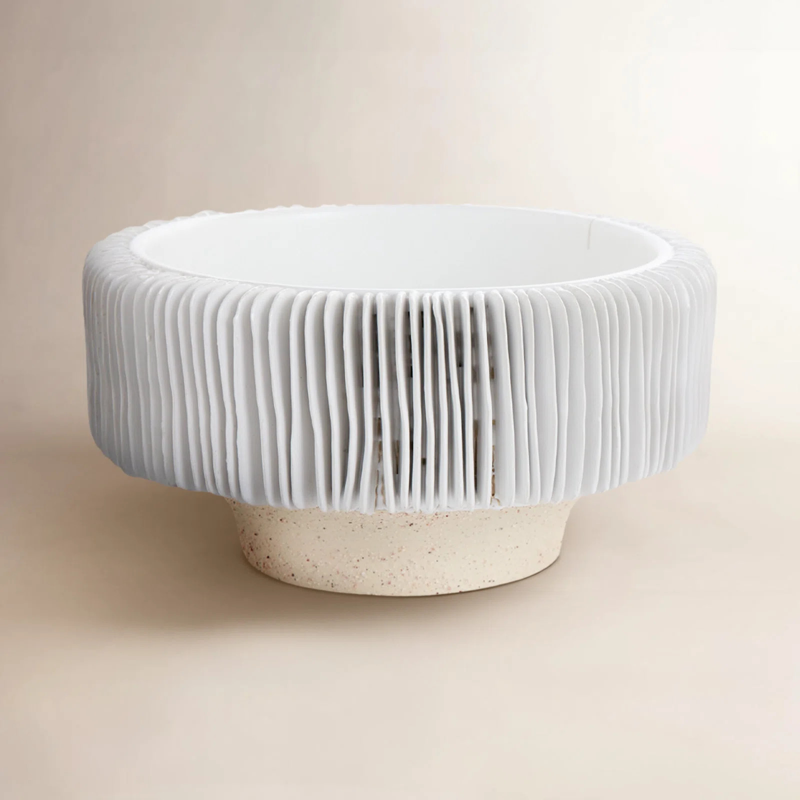 Handmade with a two-toned glaze and thin slices of white ceramic, the table vase is a one-of-a-ki... | AllModern