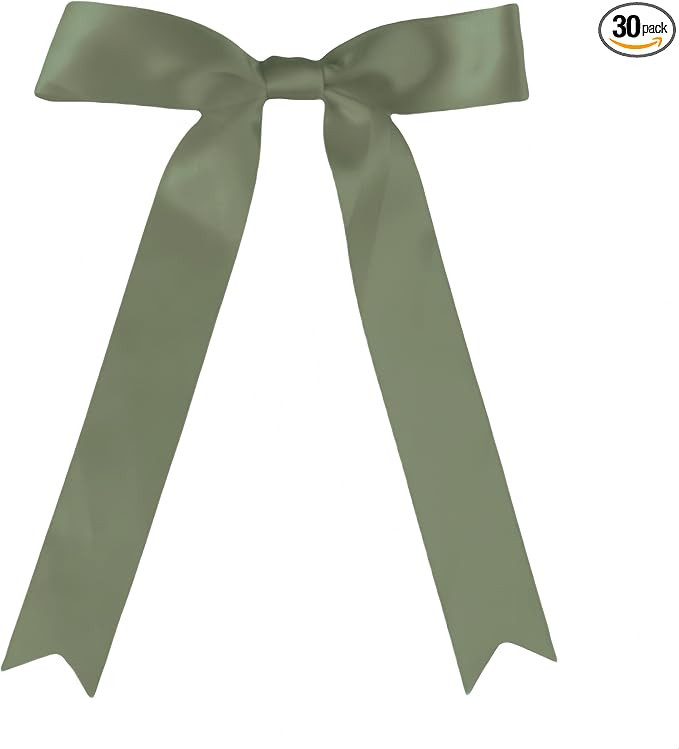 30 Pcs Moss Green Satin Bows 6 X 10 Inch Premade Bows with Twist Tie for Wedding Florist Decor, C... | Amazon (US)