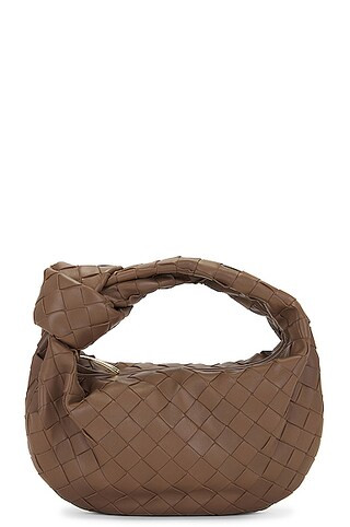 Bottega Veneta Mini Jodie Bag in Taupe Grey & Gold | FWRD | FWRD 