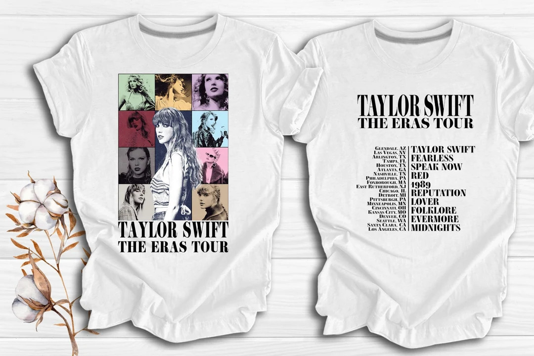 Taylor Swift Eras Tour Shirt, Two Sided TS Eras Tour Tee, Taylor Swift Merch Shirt, Swiftie, Tayl... | Etsy (US)