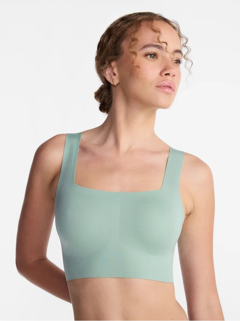 Joyspun Women\u2019s Wire-Free Bonded Longline Square Neck Bra, Sizes XS-XXXL | Walmart (US)