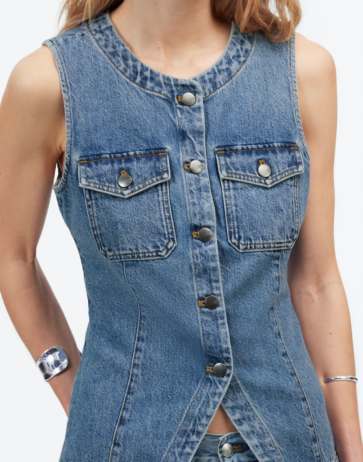 Denim High Crewneck Vest | Madewell | Madewell