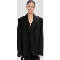Victoria Beckham Notched Lapel Jacket In Black - 12 - Womens | Victoria Beckham US
