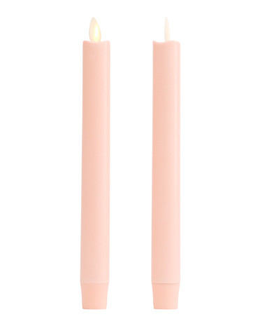 Set Of 2 Smooth Dipped Unscented Moving Flame Taper Candles | TJ Maxx