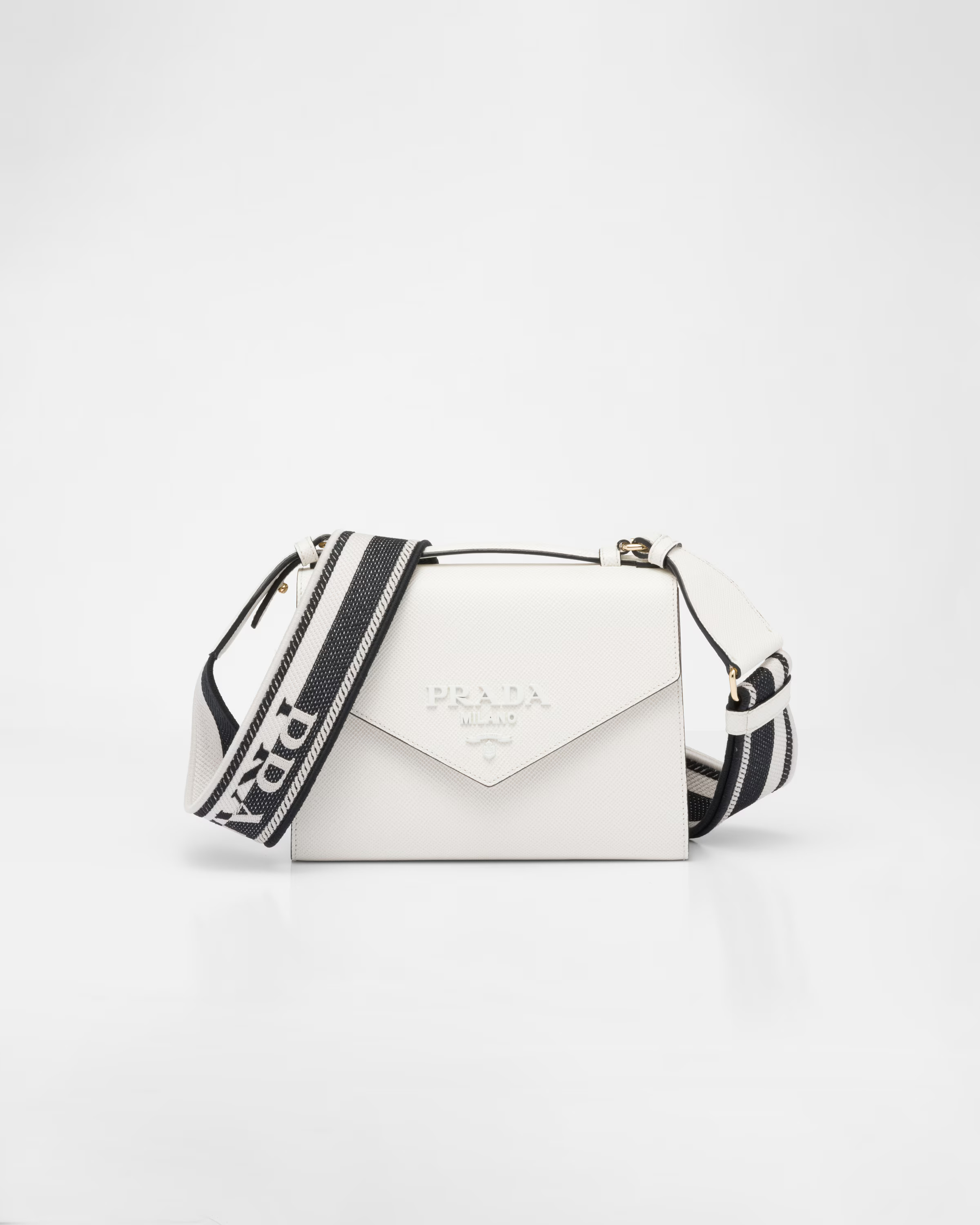Prada Monochrome Saffiano and leather bag | Prada Spa US