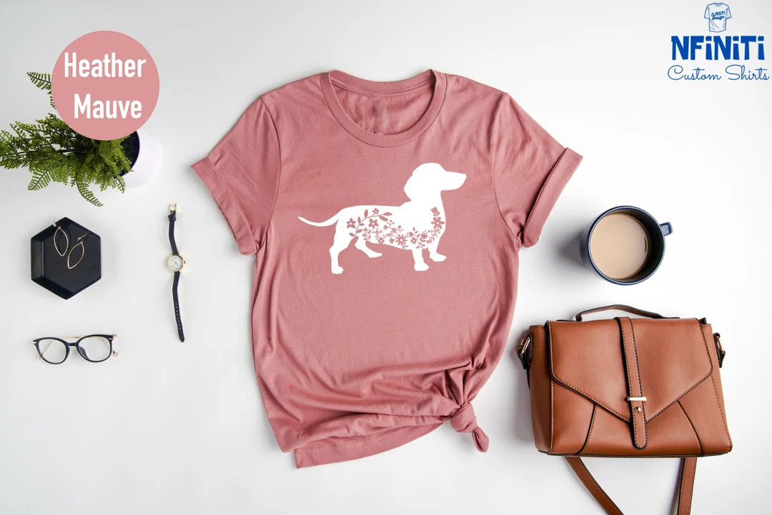 Dachshund Shirt, Floral Dachshund, Wiener Dog Shirt, Dog Lover Shirt, Floral Shirt, Gift for Dog ... | Etsy (US)
