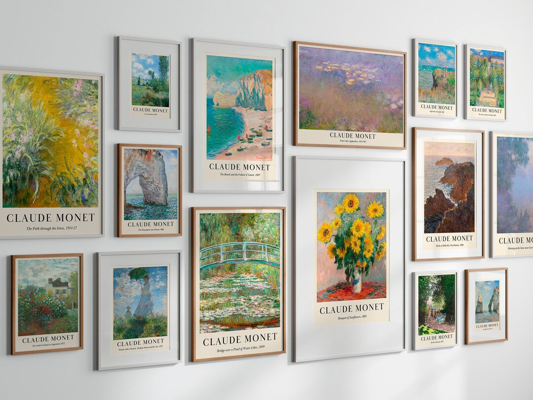 Claude Monet Print Set of 24 Monet Exhibition Poster Vintage - Etsy | Etsy (US)