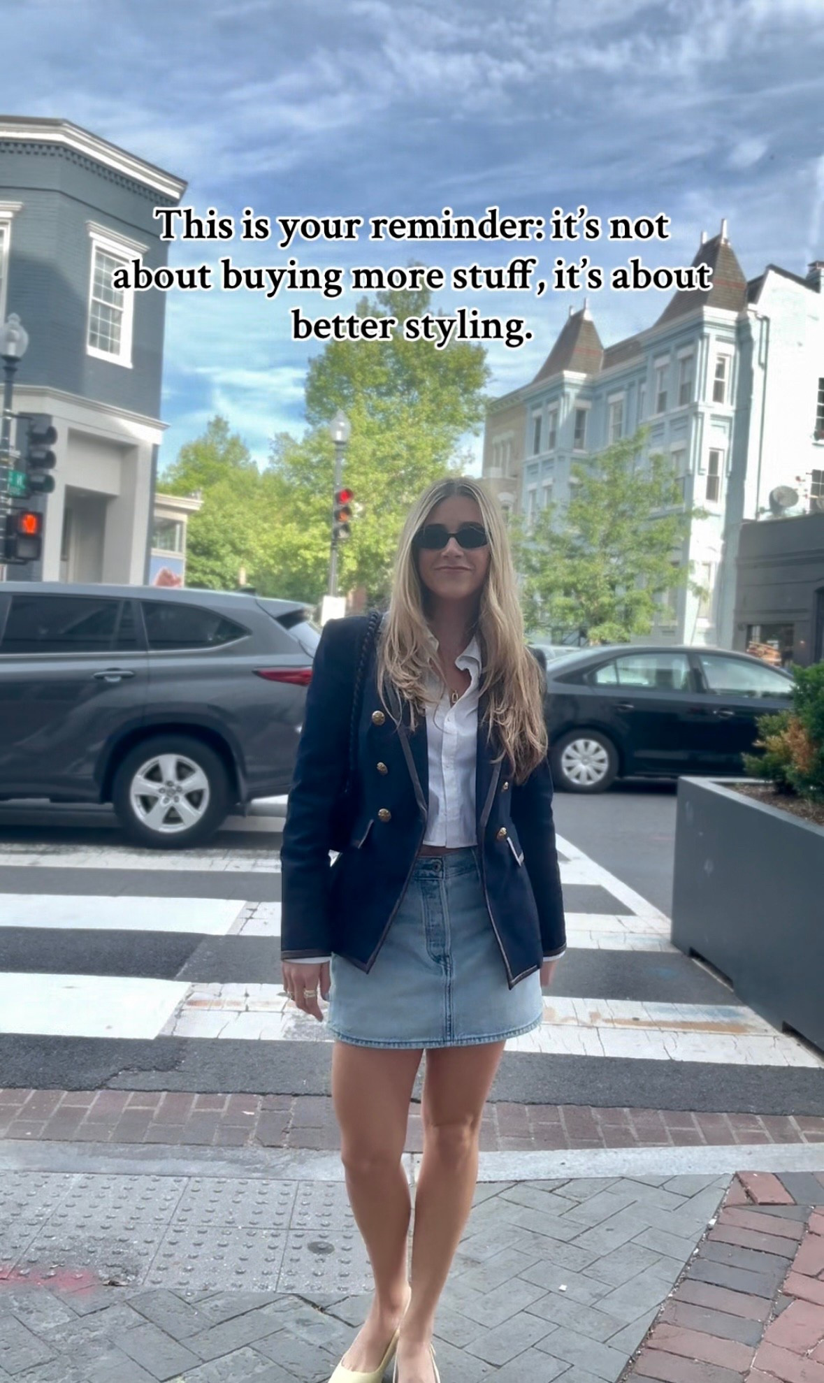 Styled in Veronica Beard, Gap, DSW, & Alice + Olivia for a downtown event! 🚕 

Blazer: 2024 Veronica beard killer denim Dickey jacket / linked similar!

#LTKShoeCrush #LTKStyleTip