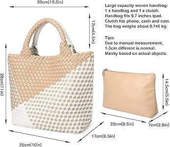 Vegan Leather Purses for Women, Handmade Purses and Handbags Summer Beach Travel Tote Shoulder Ba... | Amazon (US)