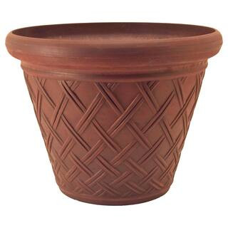 Basket Weave 18 in. x 14 in. Terra Cotta PSW Pot | The Home Depot
