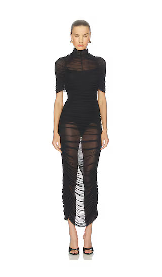 Rocio Midi Dress in Black | Revolve Clothing (Global)