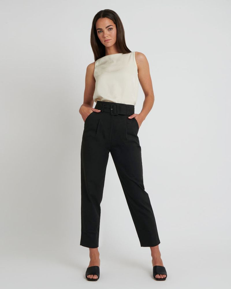 Lucille Highwaist Belted Pants | FORCAST