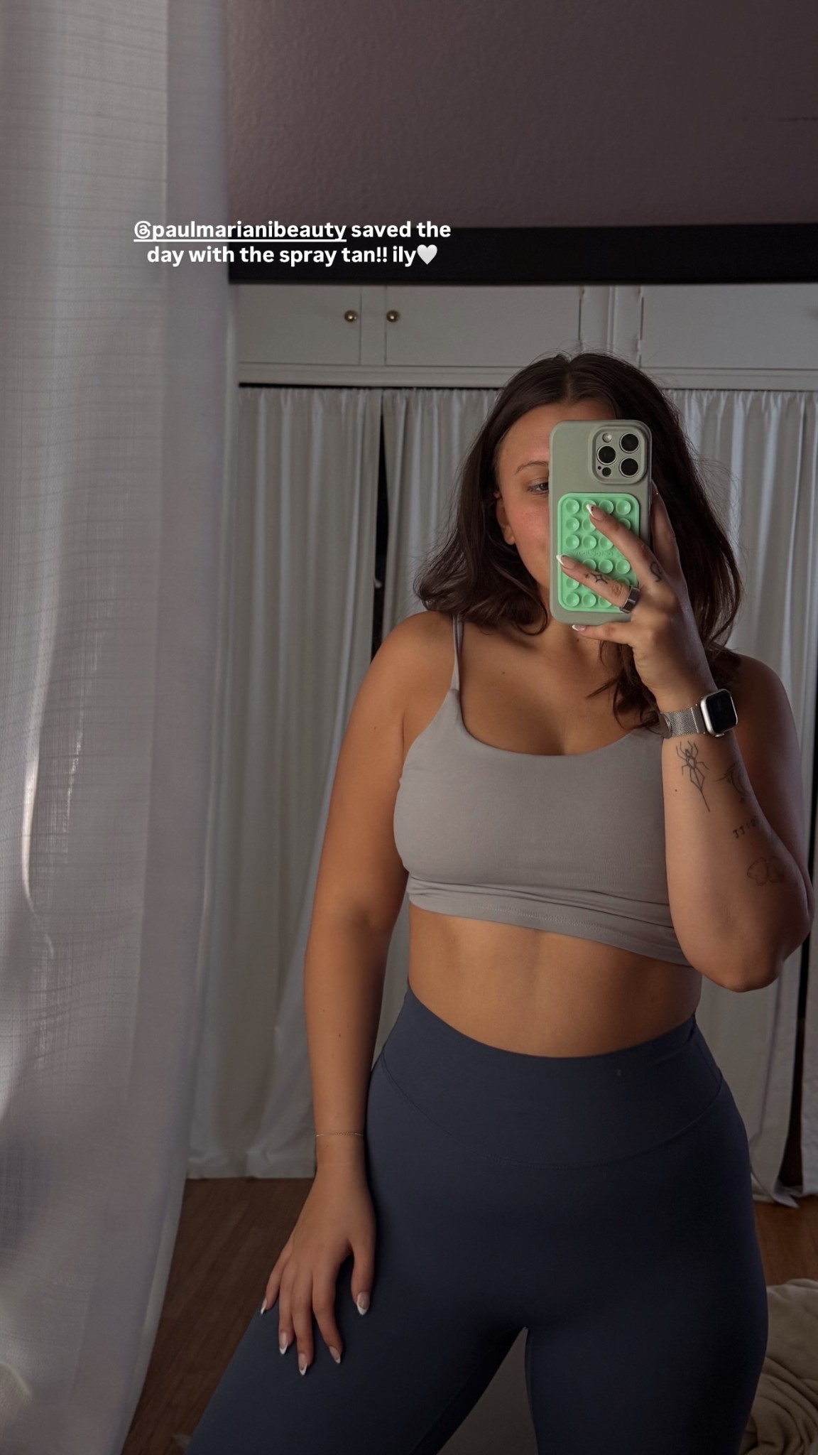 @paulmarianibeauty saved the day with the spray tan!! ily🤍