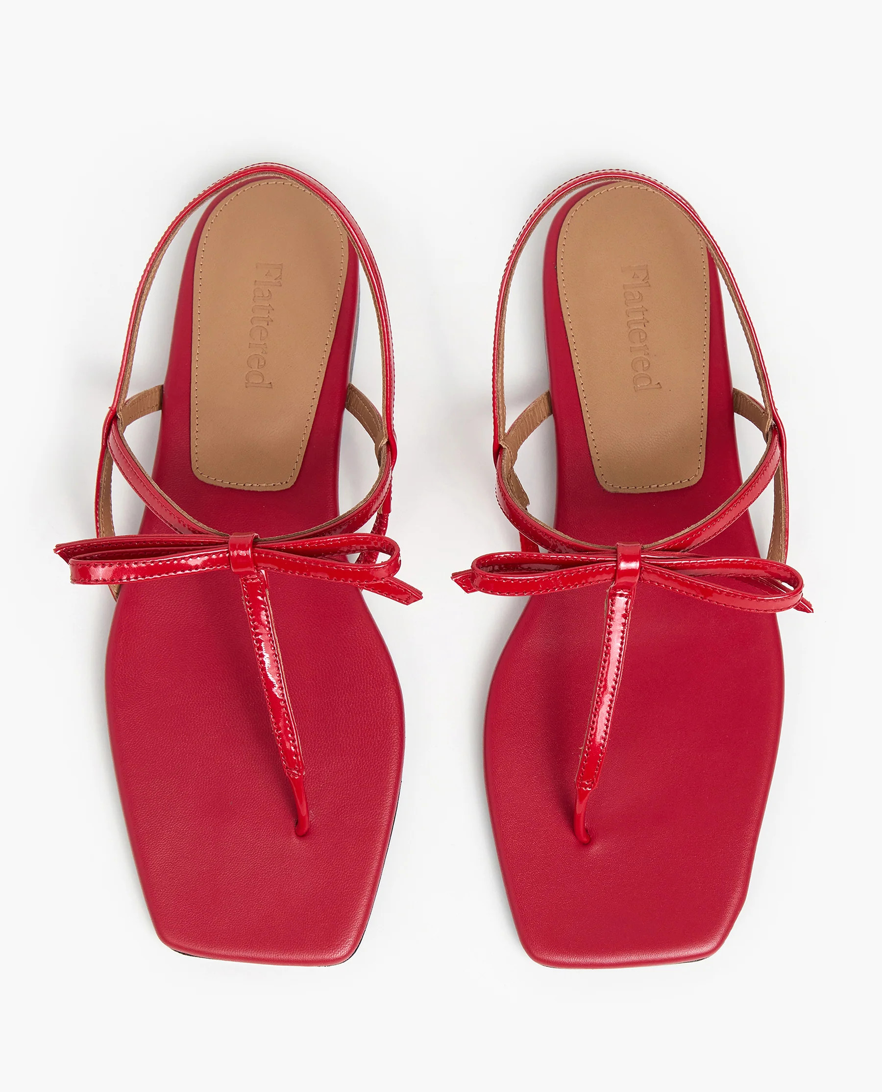 Sina Leather Patent Cherry Sandal | Flattered