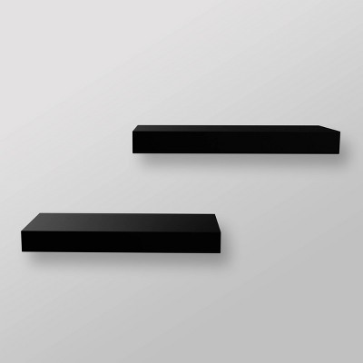 16" Wood Ledge Wall Shelf 2pk Black- Threshold™ | Target