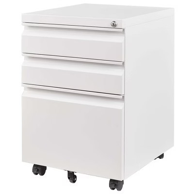 NicBex 3 Drawer Mobile File Cabinet with Lock,Under Desk Office Storage File Cabinet for Home Office Organizer Letter/Legal/A4/F4,White | Target