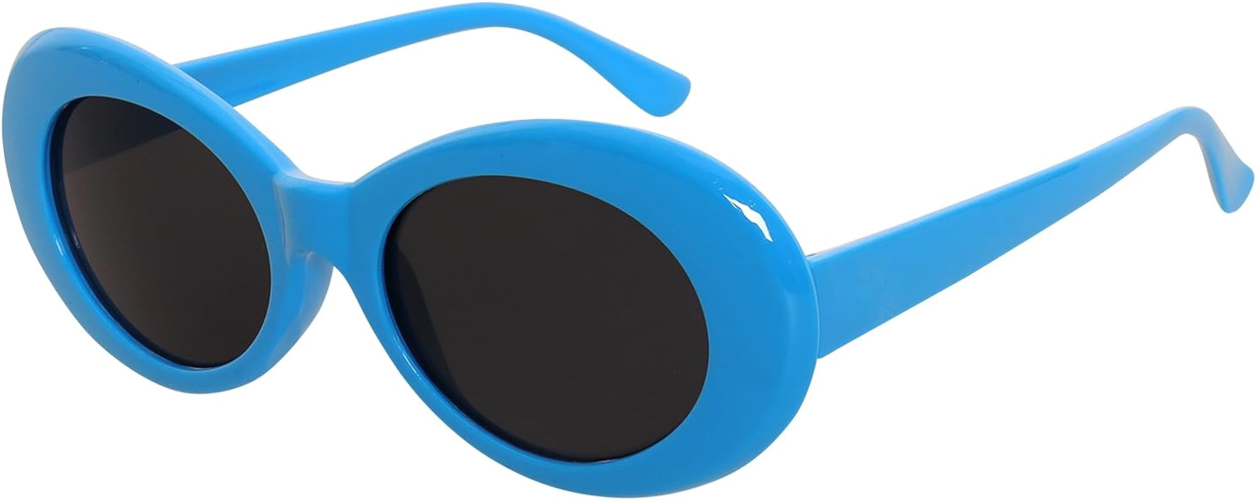 Fumwase Oval Round Thick Sunglasses Retro Goggles Vintage Sunglasses for Women Men | Amazon (US)