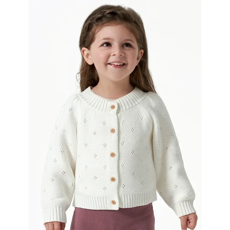 Modern Moments by Gerber Baby & Toddler Girl Balloon Sleeve Cardigan Sweater (12M - 5T) | Walmart (US)