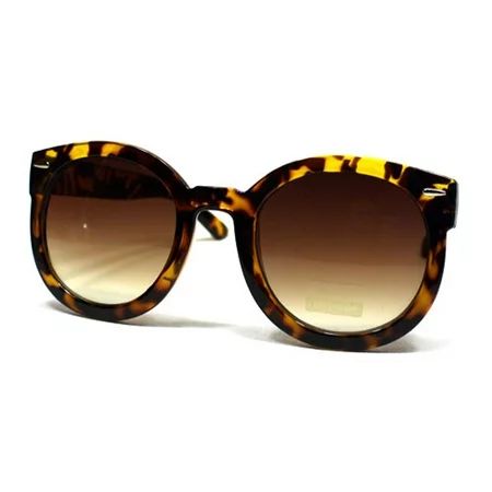 Thick Plastic Frame Round Horned Sunglasses for Women - Tortoise | Walmart (US)