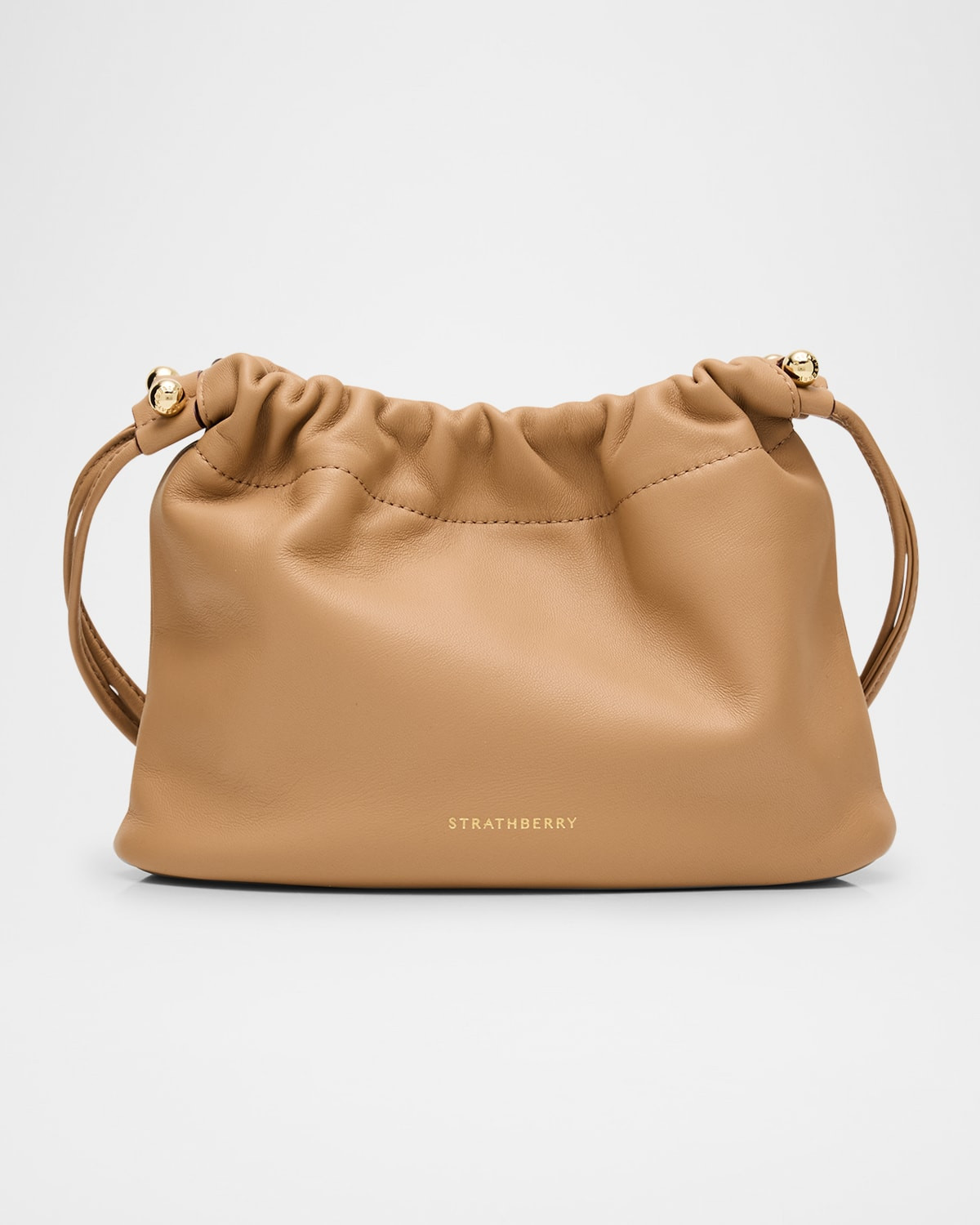 Charlotte Drawstring Leather Clutch Bag | Neiman Marcus