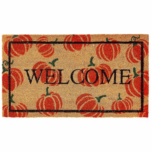 KANKUN Coco Coir Door Mat with Heavy Duty Backing, Welcome Doormat (17" x 30"), Doormat Entrance (Welcome2 - Halloween) | Amazon (US)