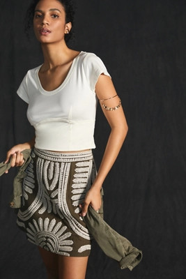 Corset-Waist Cropped Tee | Anthropologie (US)