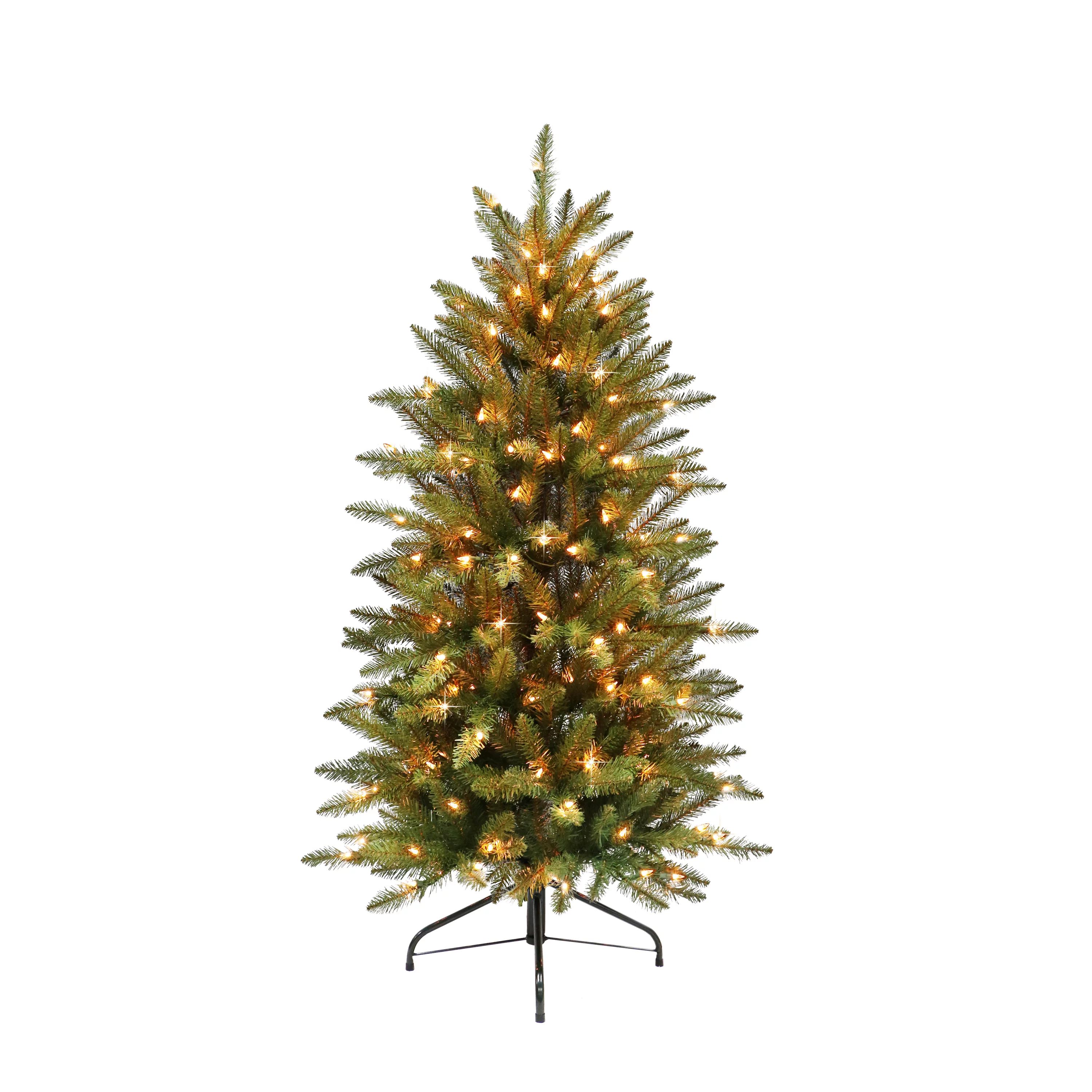 4 1/2 ft. Pre-lit Fraser Fir Pencil Artificial Christmas Tree 150 UL listed Clear Lights - Walmar... | Walmart (US)
