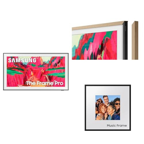 Samsung 65" The Frame Pro 4K Neo QLED Smart TV (2025) with Modern Teak Customizable Bezel & Music Frame Smart Speaker with Dolby Atmos | Amazon (US)