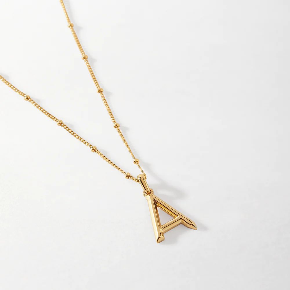 Initial Necklace - Gold | Edge of Ember Ltd