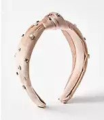 Sparkle Embellished Velvet Knot Headband | LOFT