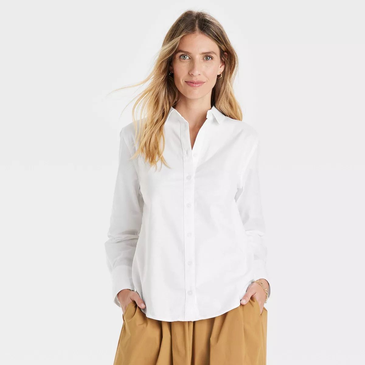 Women's Long Sleeve Oxford Button-Down Shirt - A New Day™ | Target